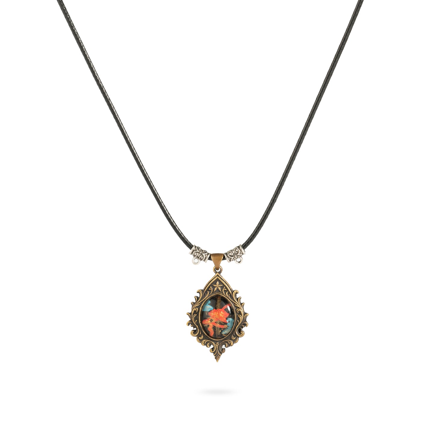 Ember Blooming Lotus Brass Necklace – Handcrafted Relief Art Pendant