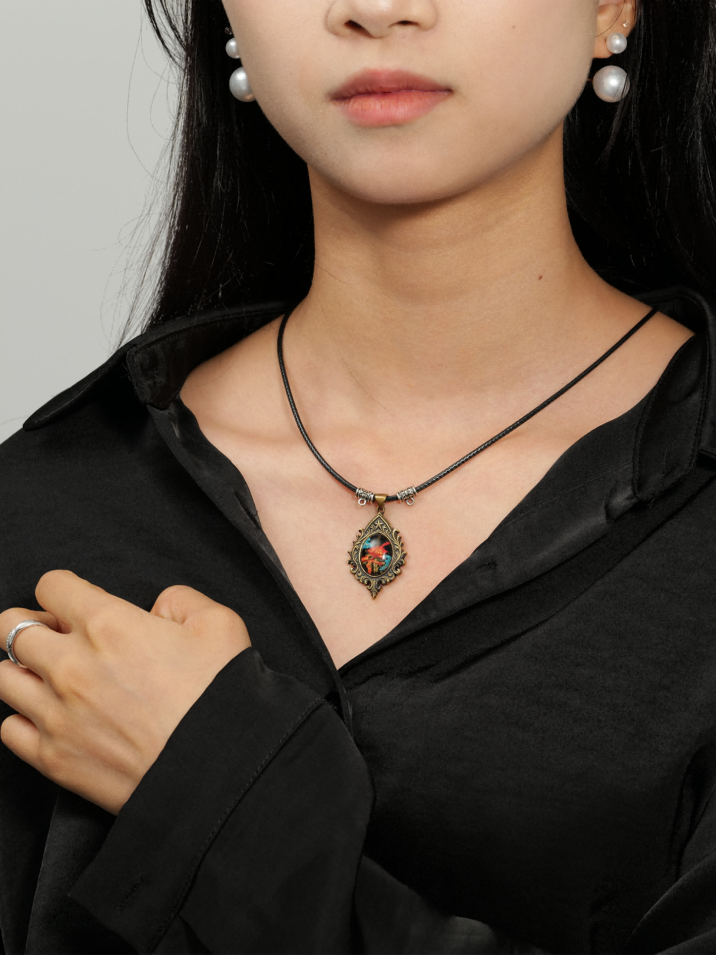 Ember Blooming Lotus Brass Necklace – Handcrafted Relief Art Pendant