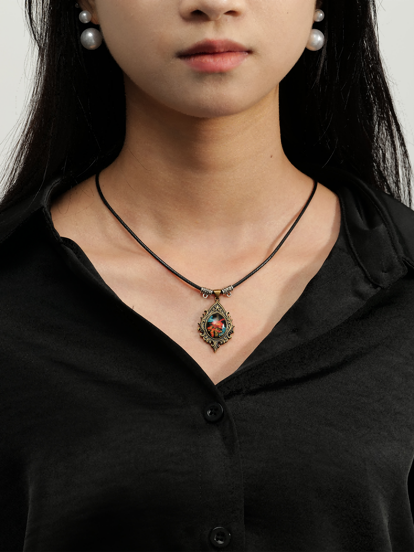 Ember Blooming Lotus Brass Necklace – Handcrafted Relief Art Pendant