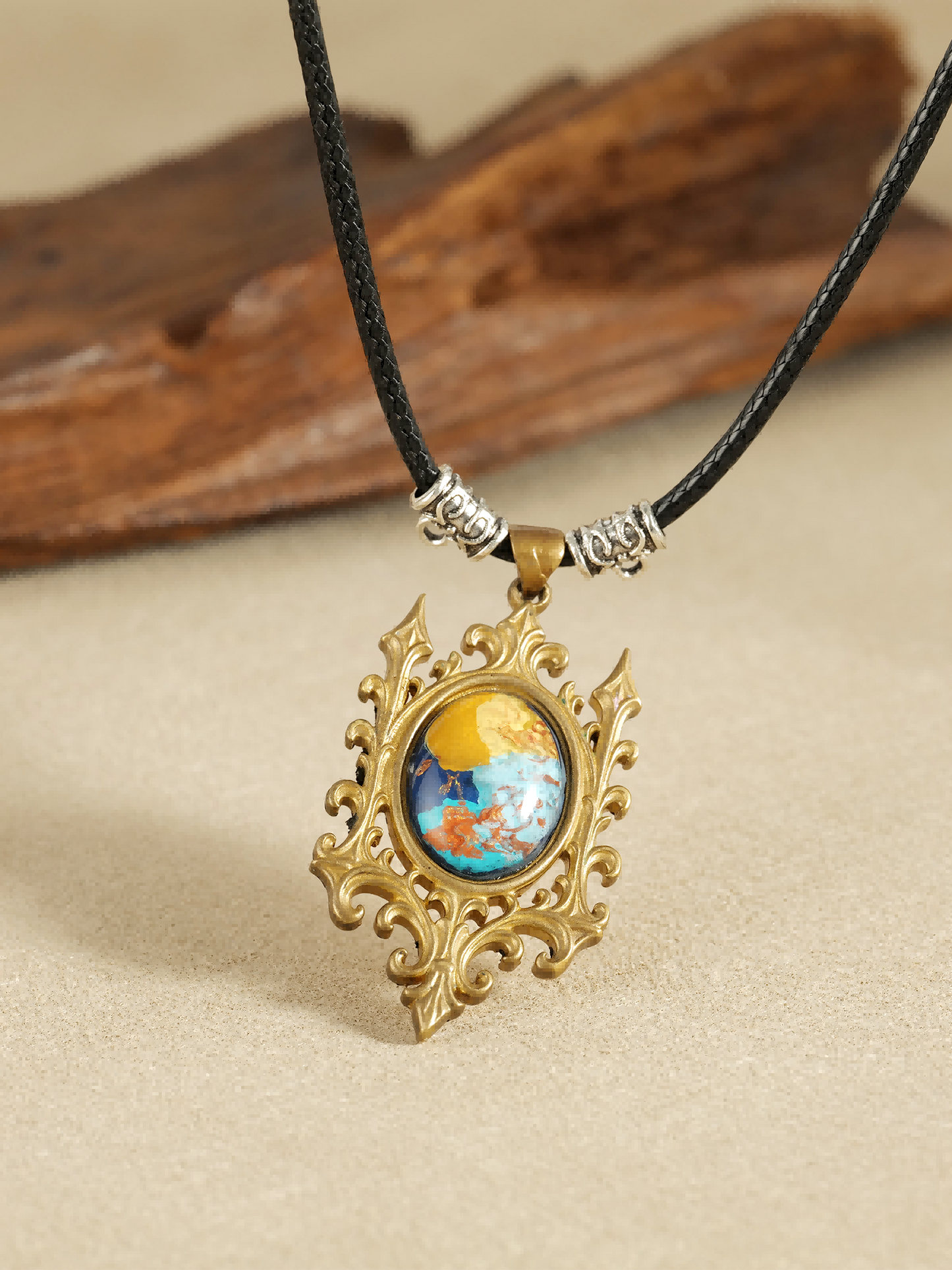Solara’s Blessing – Vintage Brass Sun Pendant Necklace | Symbol of Renewal & Hope