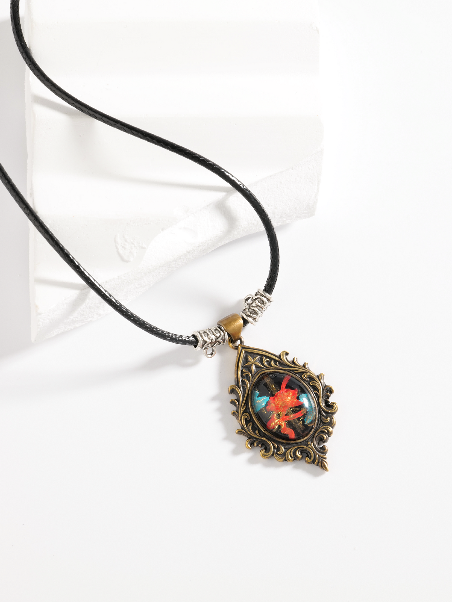 Ember Blooming Lotus Brass Necklace – Handcrafted Relief Art Pendant
