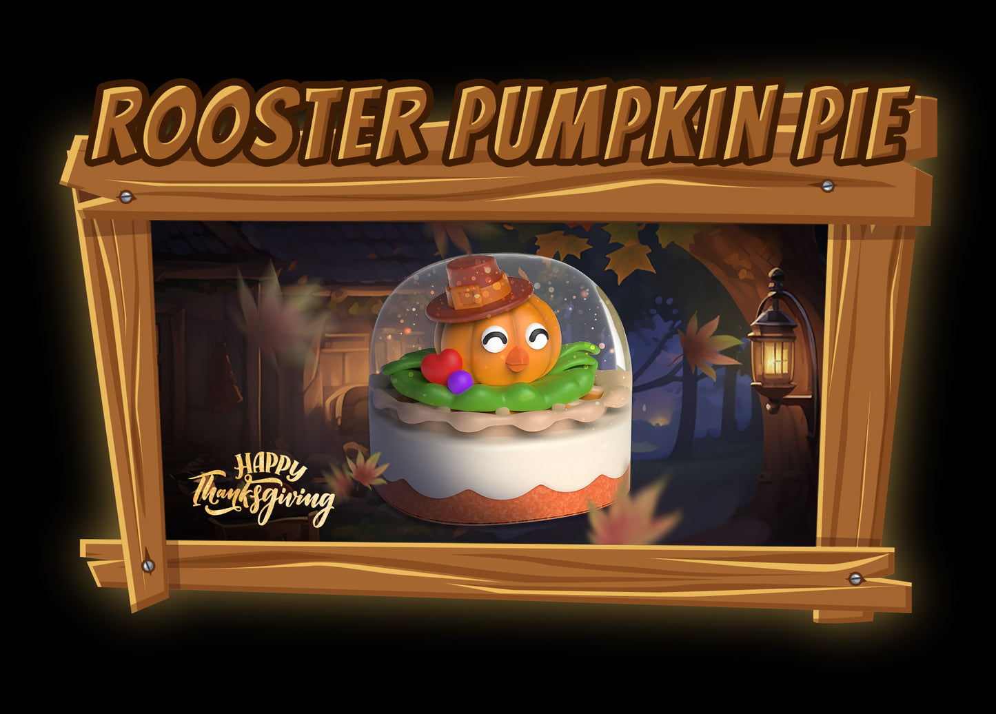 Harvest Feast Resin Artisan Keycap Set – Thanksgiving Micro Landscape Pumpkin & Chicken Design for Mechanical Keyboards