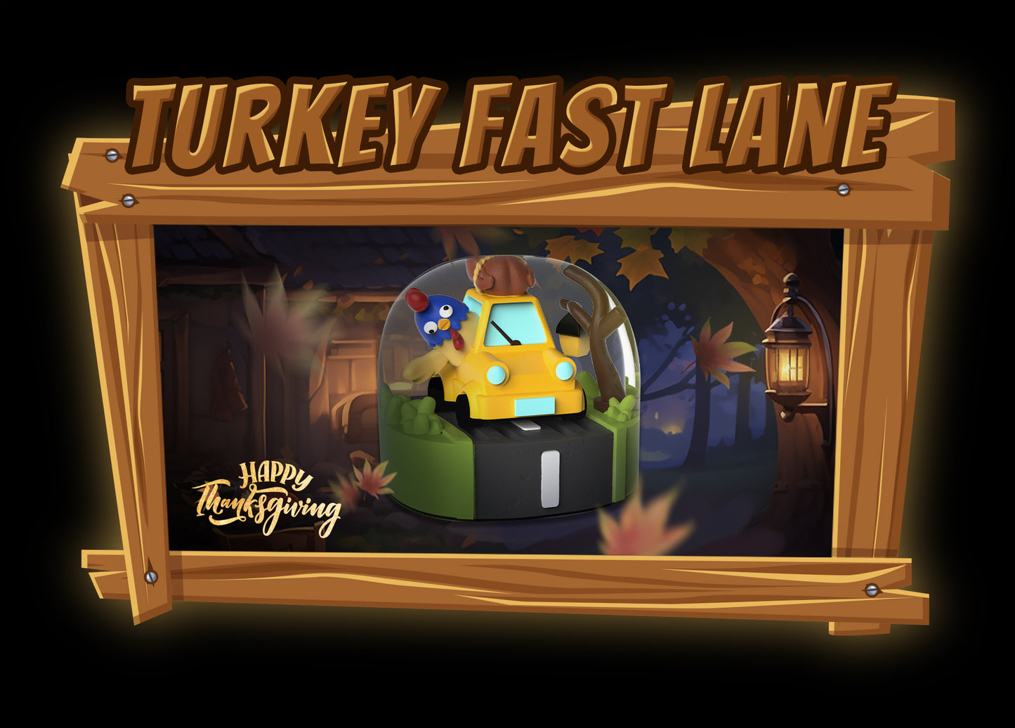 Harvest Feast Resin Artisan Keycap Set – Thanksgiving Micro Landscape Pumpkin & Chicken Design for Mechanical Keyboards