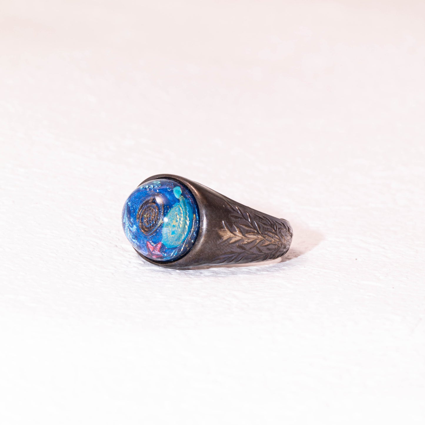 Galaxy Dream Ring – Handmade 925 Silver Resin Cosmic Jewelry