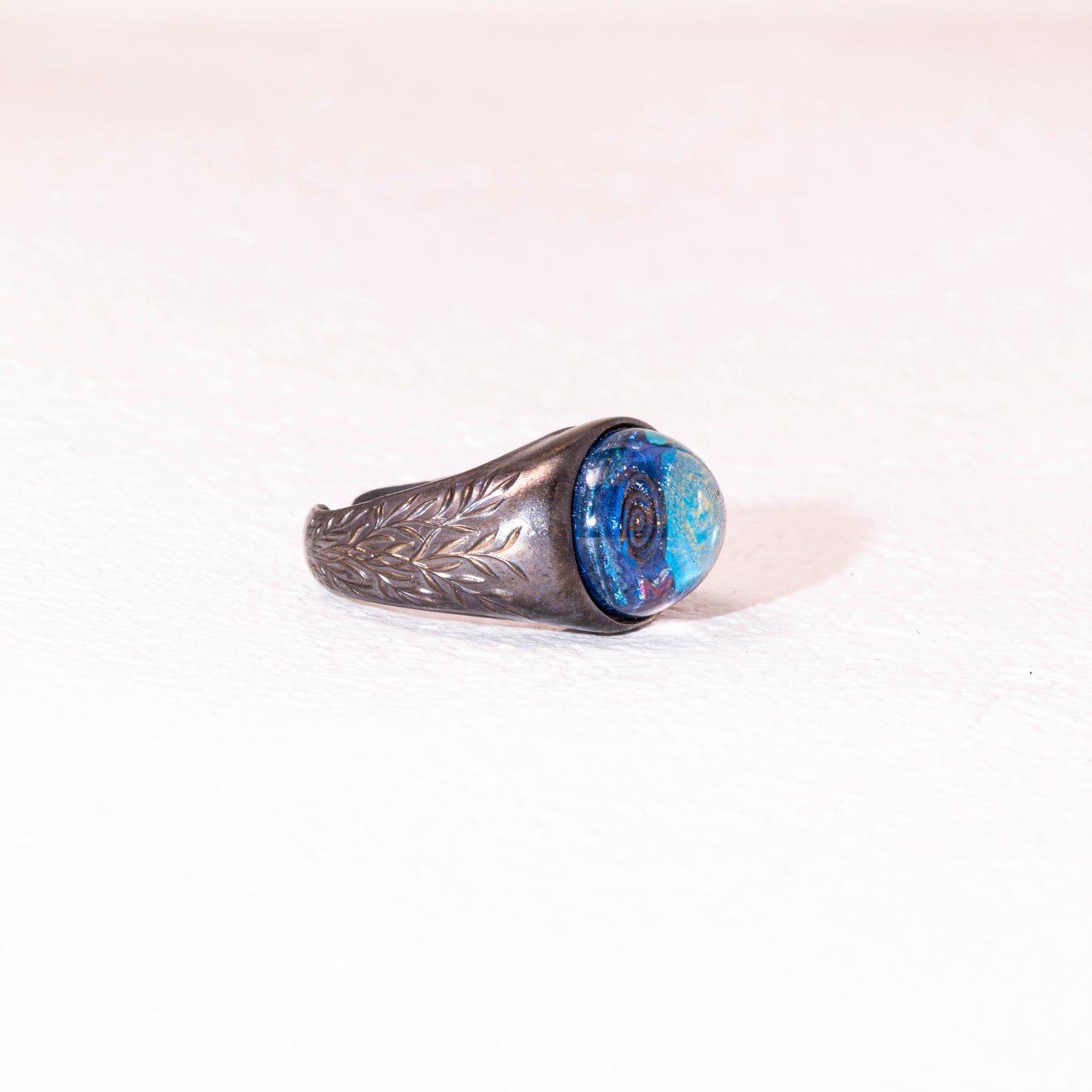 Galaxy Dream Ring – Handmade 925 Silver Resin Cosmic Jewelry