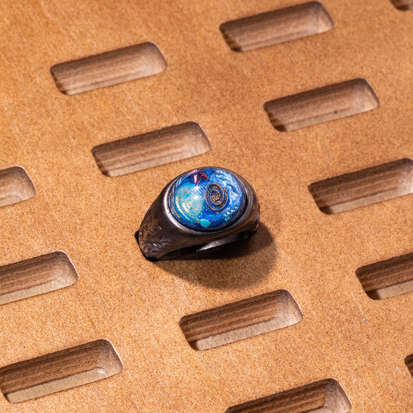 Galaxy Dream Ring – Handmade 925 Silver Resin Cosmic Jewelry