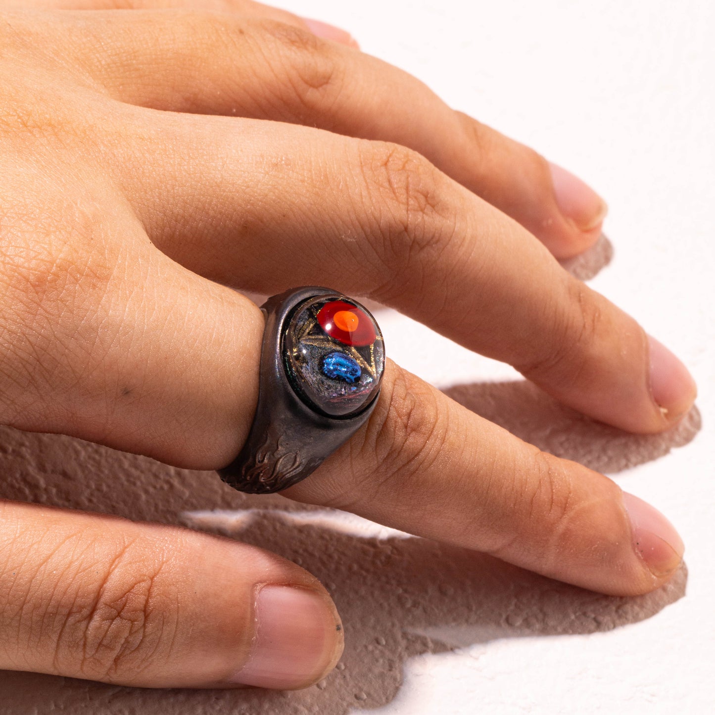 handmade 925 silver solar system planet ring