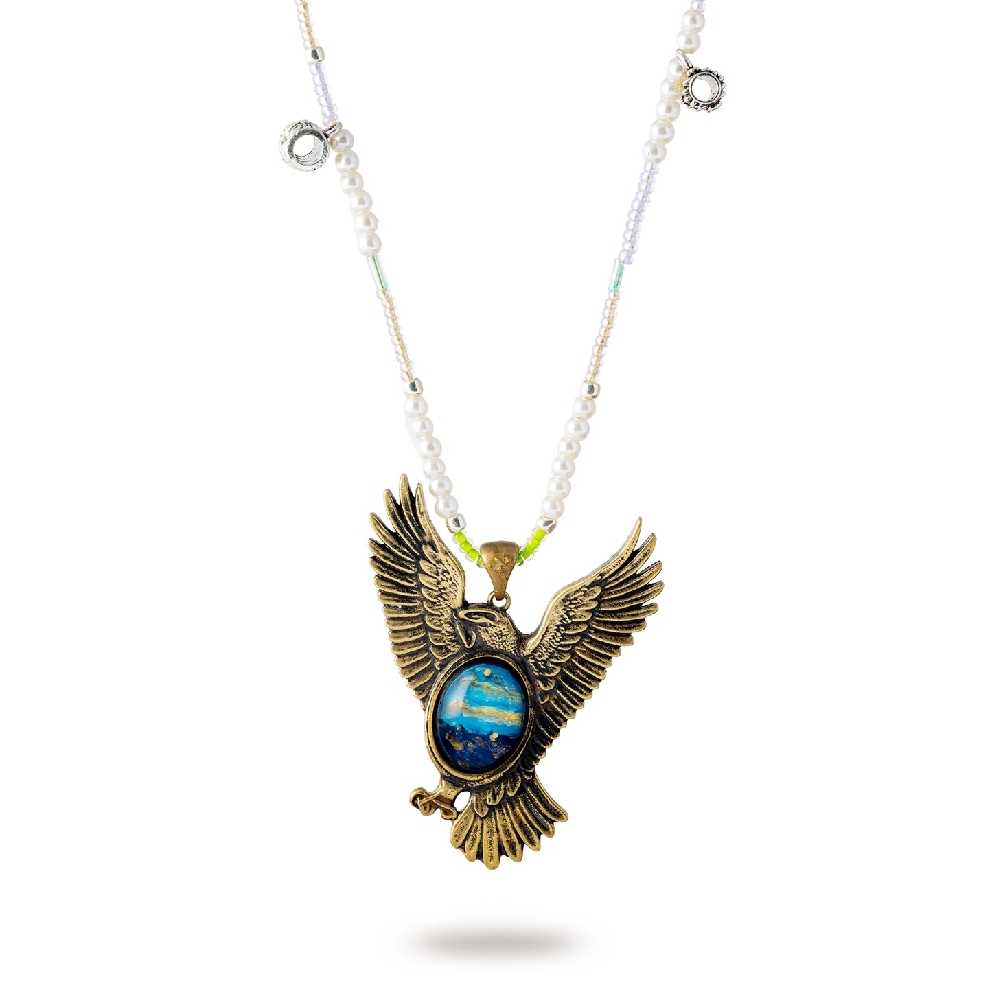 Brass Soaring Eagle Necklace – Spiritual Flight & Protector of Vision Jewelry
