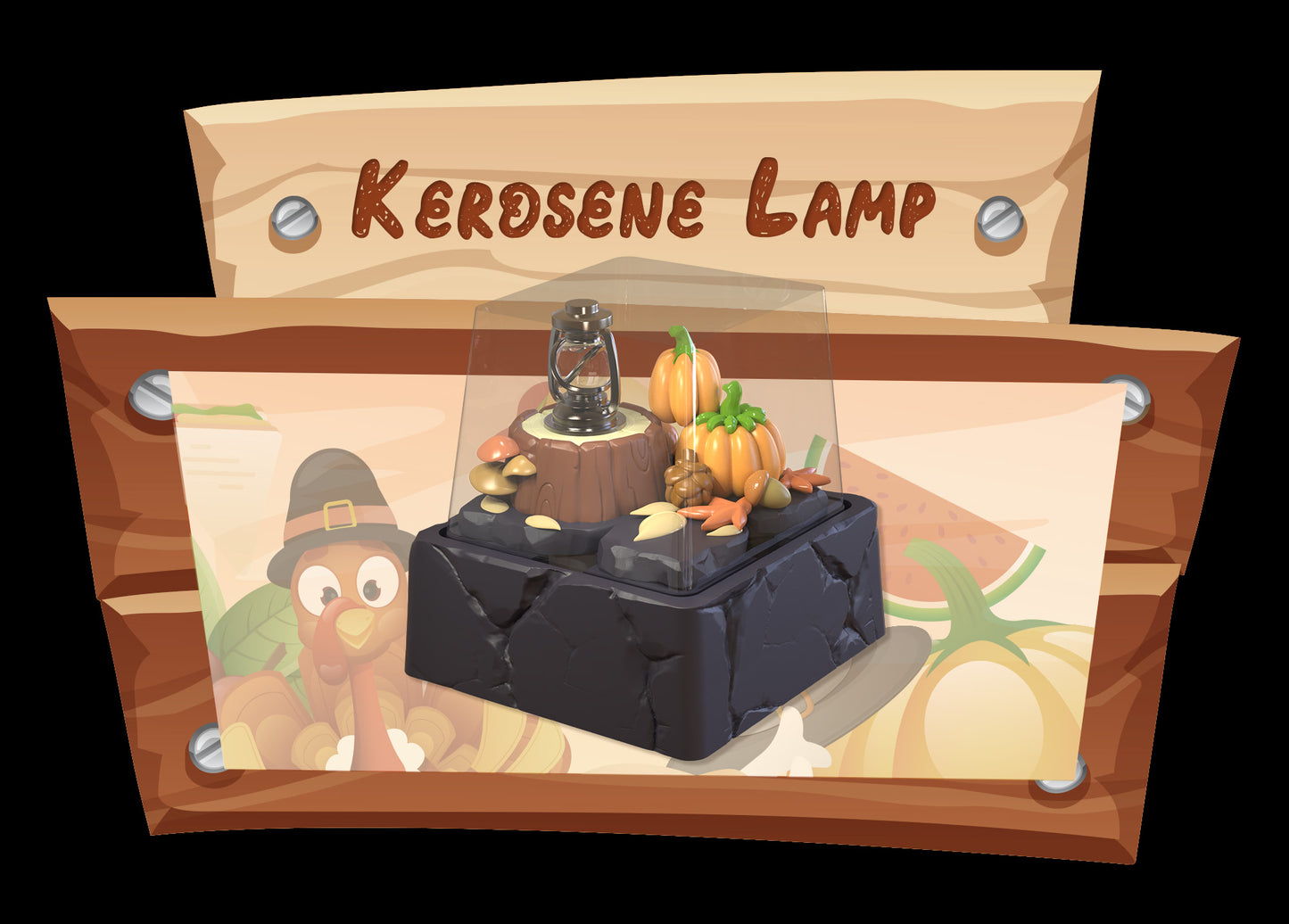 Harvest Tale – Resin Artisan Keycaps with Farm & Autumn Micro Landscape for Mechanical Keyboards