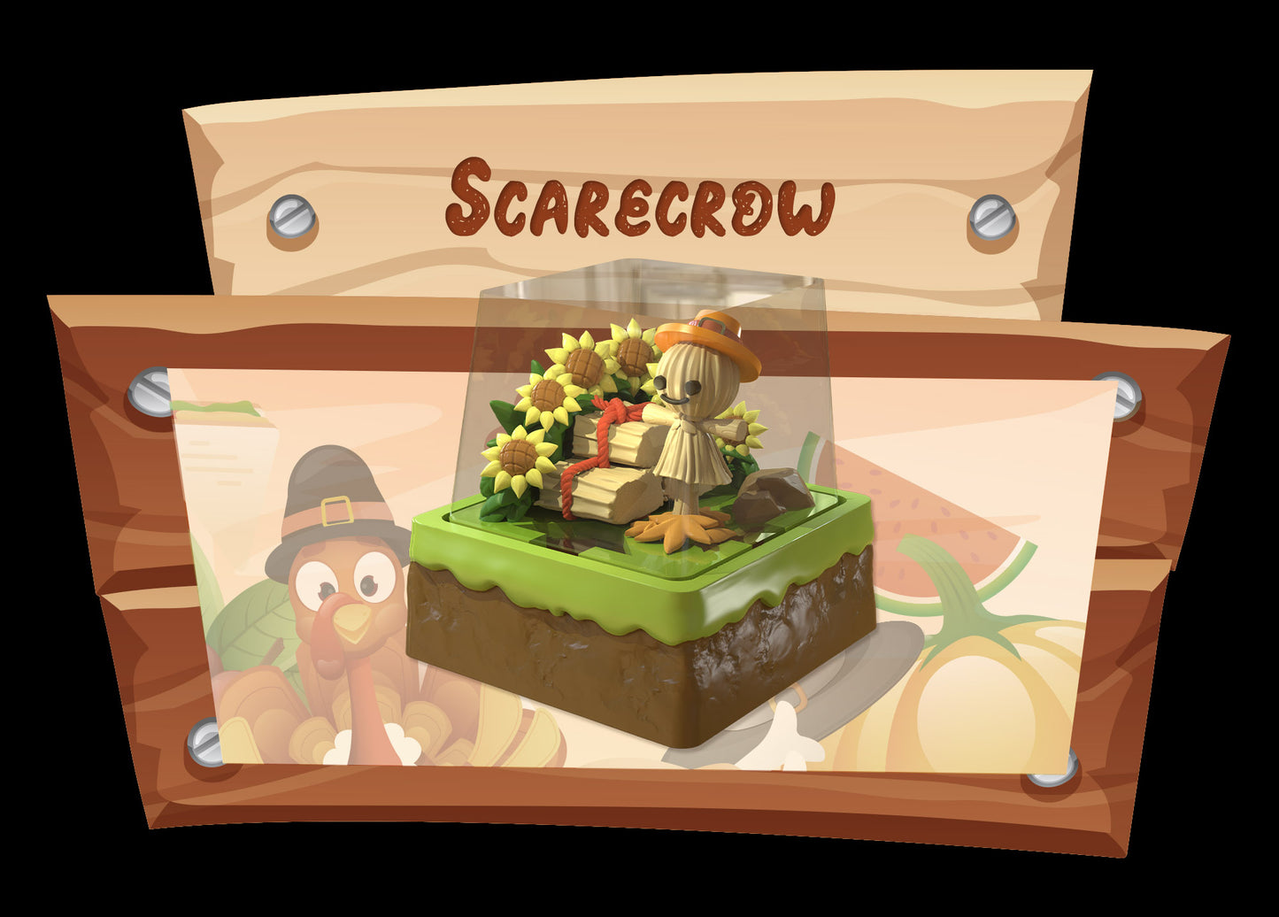 Harvest Tale – Resin Artisan Keycaps with Farm & Autumn Micro Landscape for Mechanical Keyboards