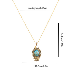 Moonlit Bloom & Elephant Wish-brass necklace