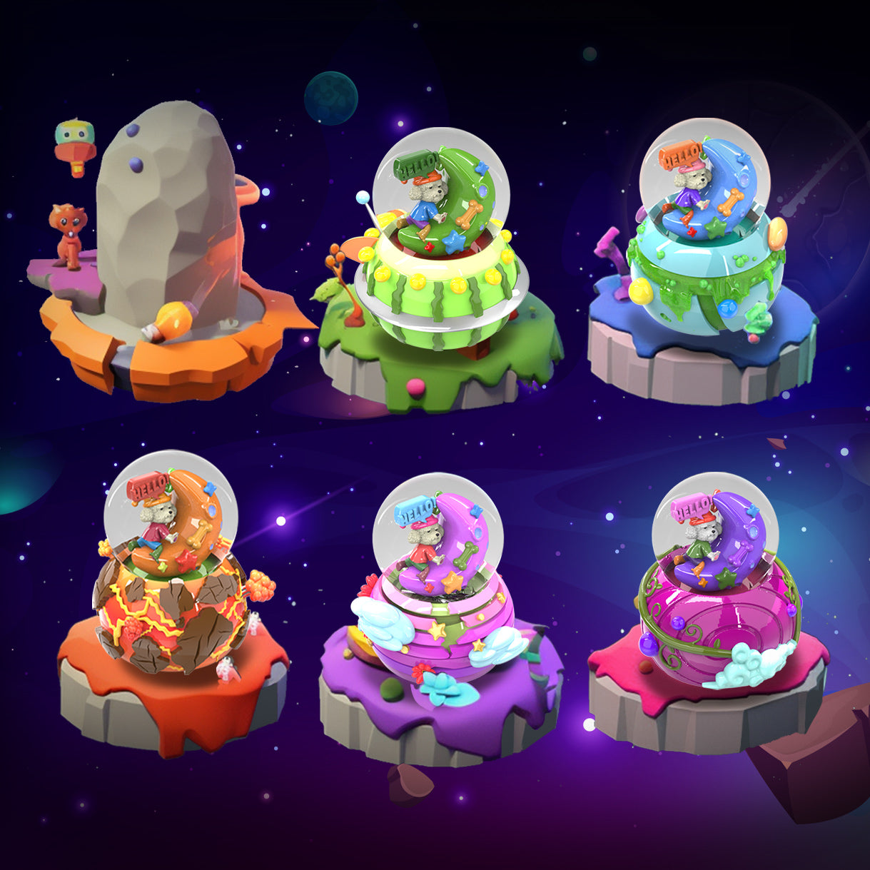 Astro Pup Resin Artisan Keycap – Space Dog Galaxy Theme for MX Mechanical Keyboards