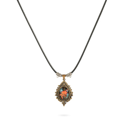 Ember Blooming Lotus Brass Necklace – Handcrafted Relief Art Pendant