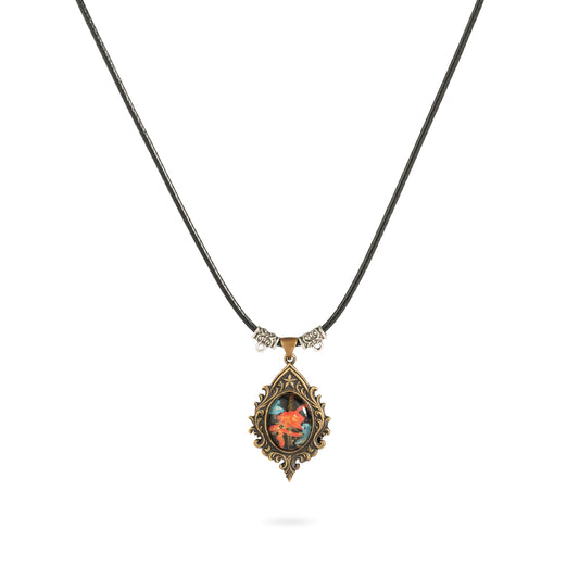Ember Blooming Lotus Brass Necklace – Handcrafted Relief Art Pendant