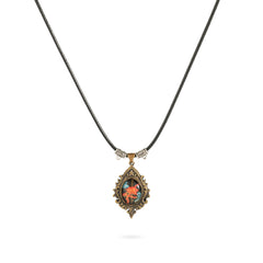 Ember Blooming Lotus-brass necklace