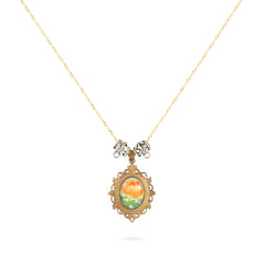 Rose in Golden Light-brass necklace