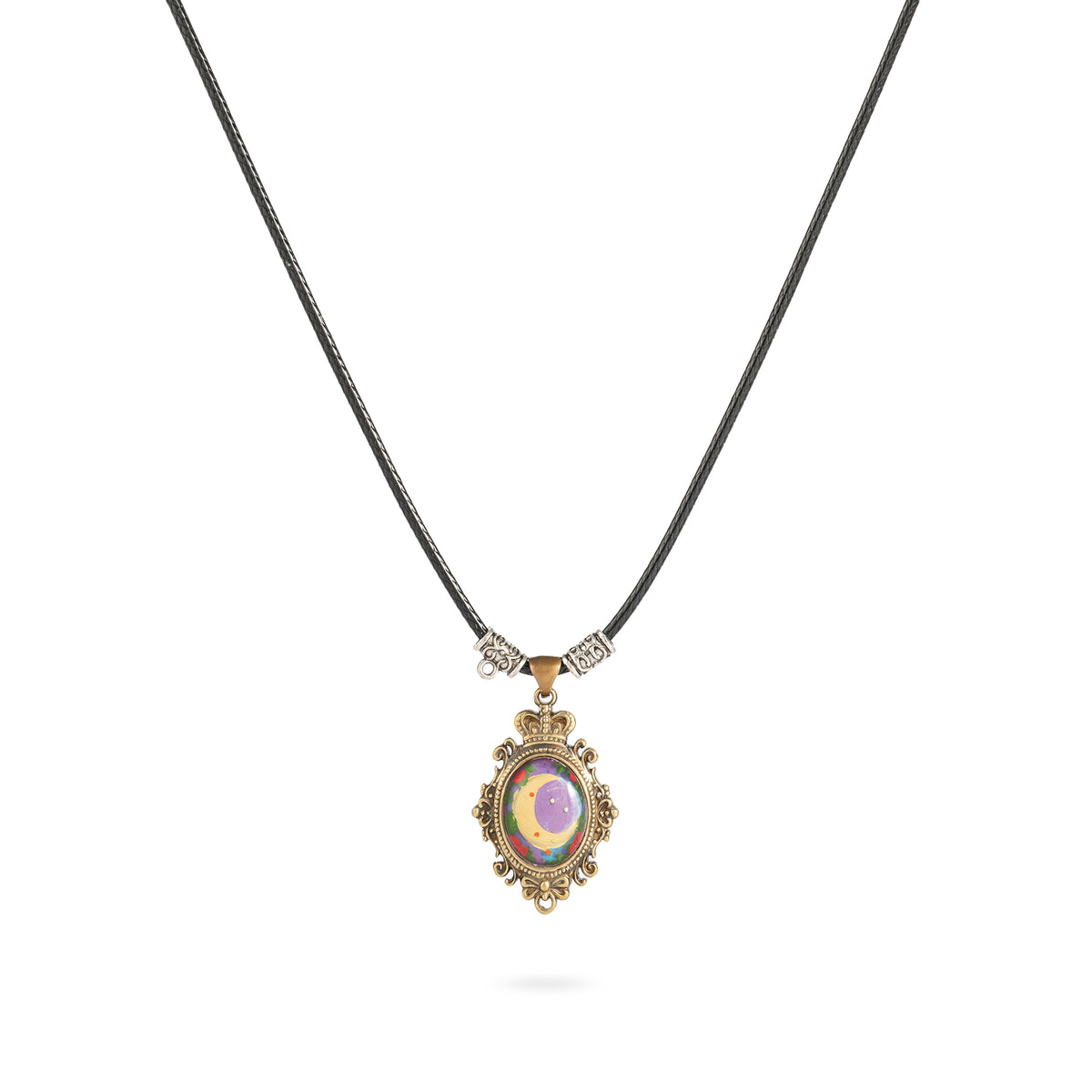 Painted Moondream-brass necklace