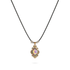 Painted Moondream-brass necklace
