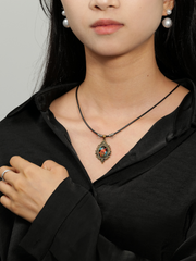 Ember Blooming Lotus-brass necklace