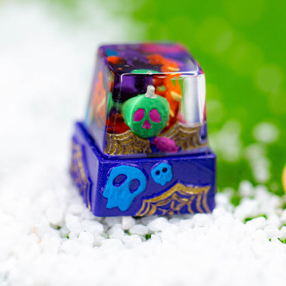 Sour Lemon Resin Keycap Spider Art Keycap Handmade Keycap Mechanical Keyboard