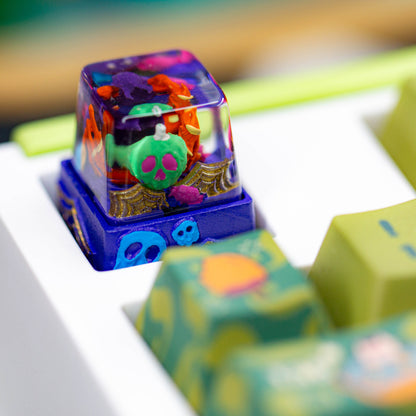 Sour Lemon Resin Keycap Spider Art Keycap Handmade Keycap Mechanical Keyboard