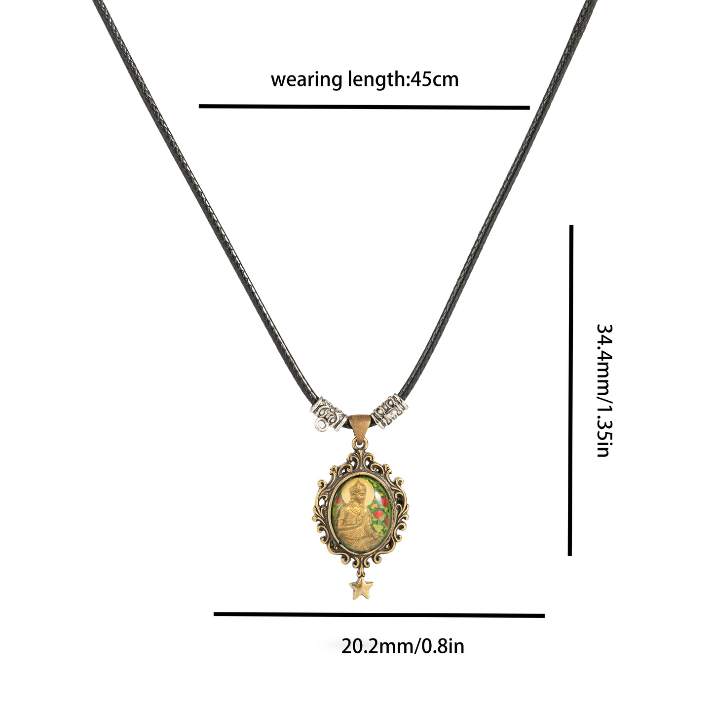 Serene Lotus Guardian Pendant – Brass Relief Resin Necklace