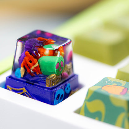 Sour Lemon Resin Keycap Spider Art Keycap Handmade Keycap Mechanical Keyboard