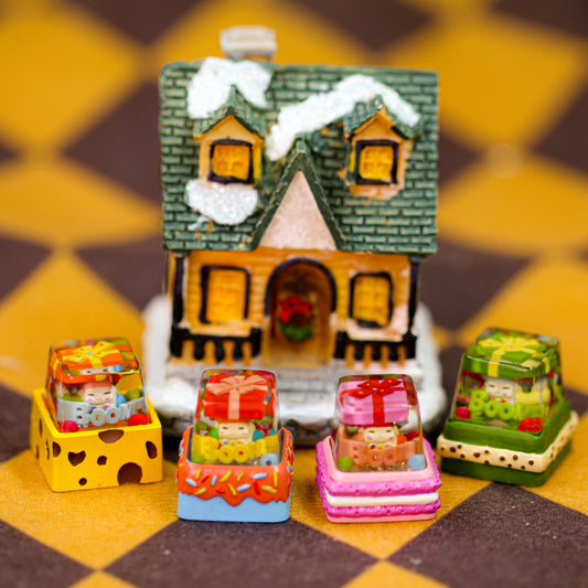 Giftland Boomies Resin Artisan Keycap Collection – Surprise Box Micro Landscape Keycaps for Mechanical Keyboards