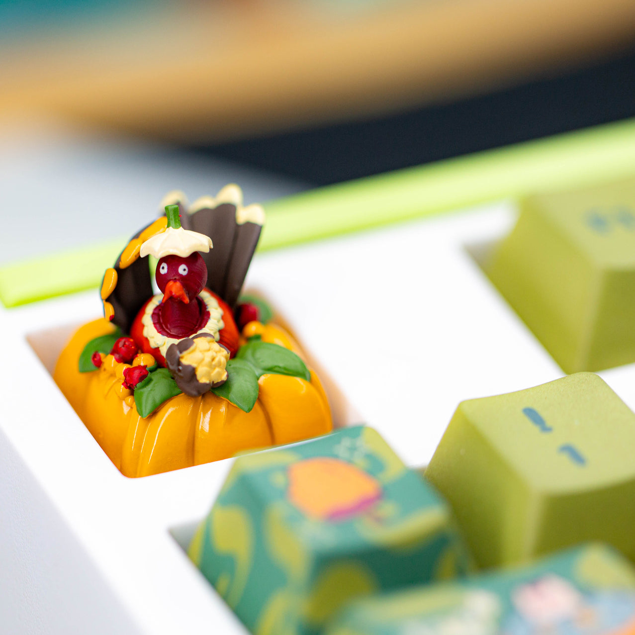 Sour Lemon Resin Keycaps Pumpkin Chicken Art Keycaps Handmade Keycaps Mechanical Keyboard