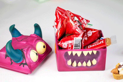 Cartoon monster series small desktop storage box