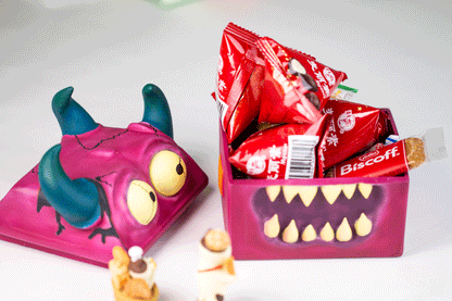 Cartoon monster series small desktop storage box