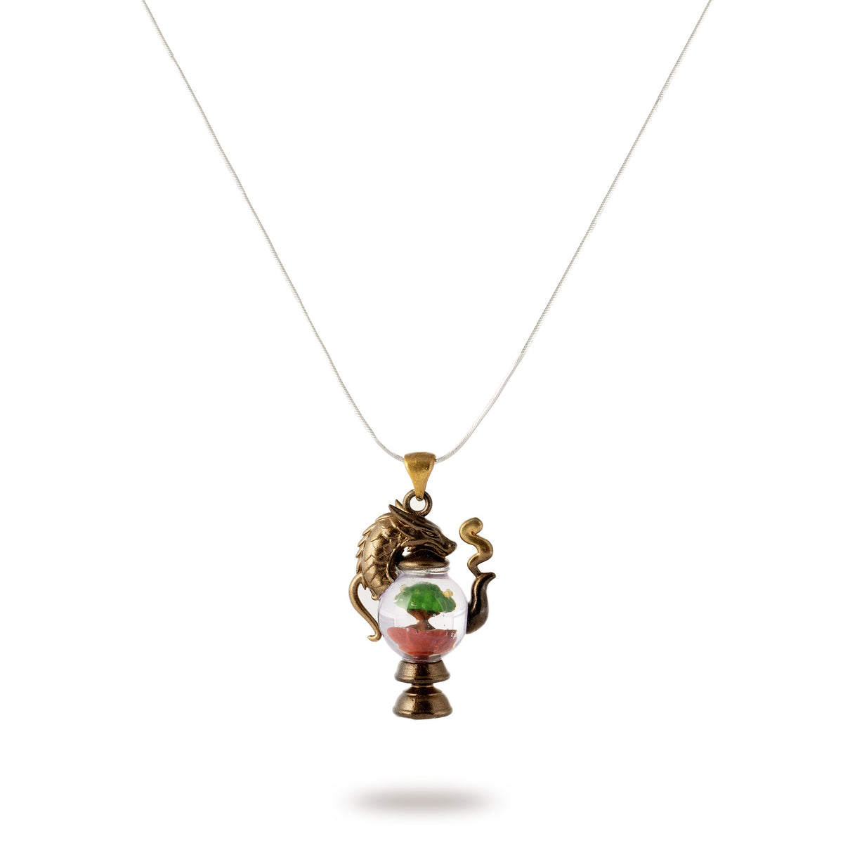 	alt="Dragonbrew Teapot Necklace with dragon design and resin details"