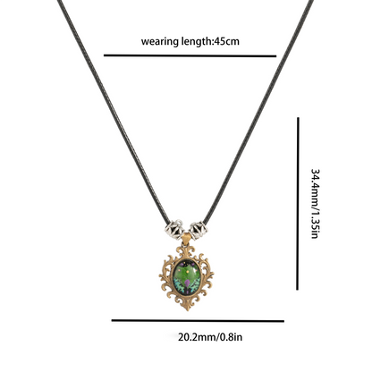 Whisper of the Duskwing · Hand-Painted Brass Relief Necklace – Forest Dragonfly Amulet