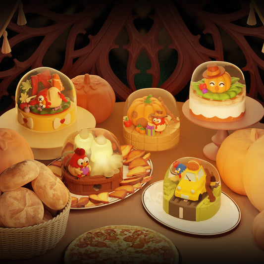 Harvest Feast Resin Artisan Keycap Set – Thanksgiving Micro Landscape Pumpkin & Chicken Design for Mechanical Keyboards