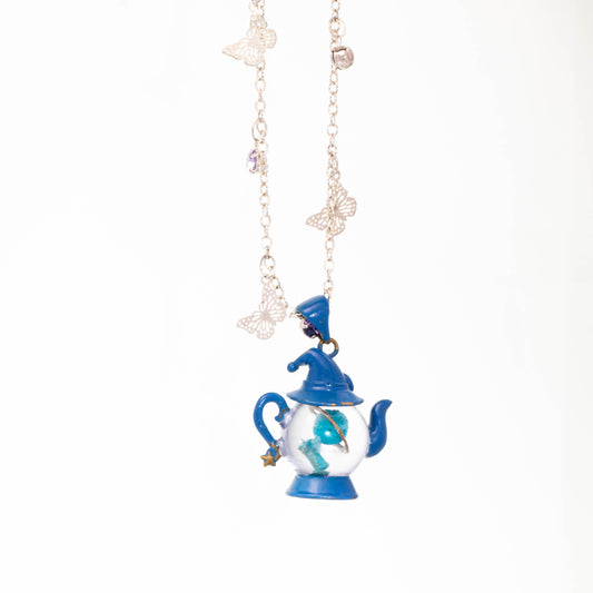 Stellar Teapot Necklace – 925 Silver Resin Whale Micro Landscape Jewelry