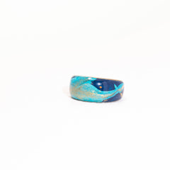 Ocean Whale Song · Hand-Painted 925 Silver Relief Ring