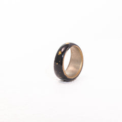 Golden Nocturne · Gilded Butterfly Relief 925 Silver Ring