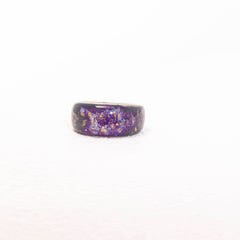 Twilight Bloom · Purple Floral Relief 925 Silver Ring