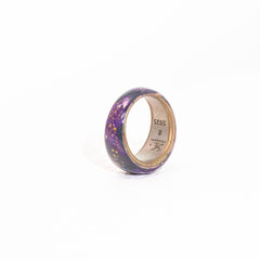 Twilight Bloom · Purple Floral Relief 925 Silver Ring