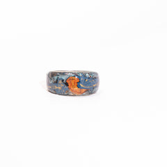 Mystic Mushroom Mist · Hand-Painted 925 Silver Forest Ring