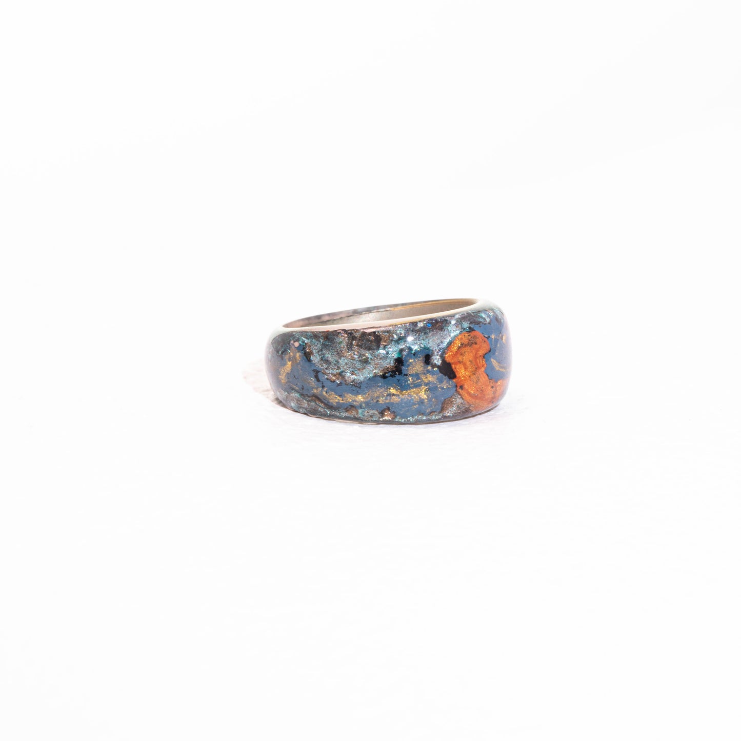 Mystic Mushroom Mist Ring – 925 Silver Handmade Forest Relief Jewelry