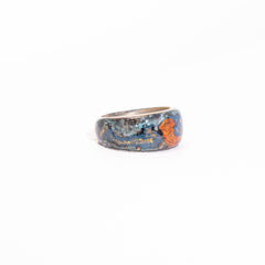 Mystic Mushroom Mist · Hand-Painted 925 Silver Forest Ring