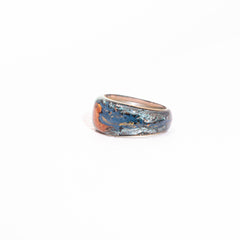 Mystic Mushroom Mist · Hand-Painted 925 Silver Forest Ring
