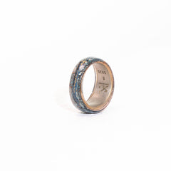 Mystic Mushroom Mist · Hand-Painted 925 Silver Forest Ring