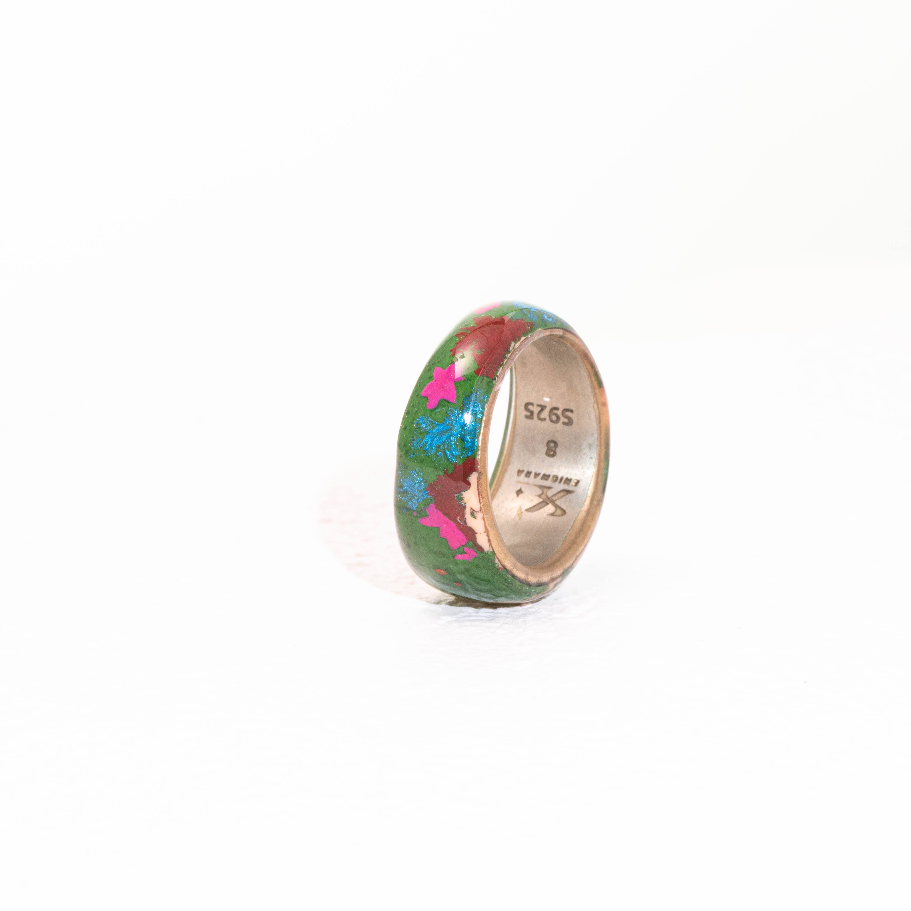 Moonlight Grove · Crescent Moon Relief 925 Silver Ring