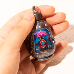Fortune Cat in Starlit Tent Necklace