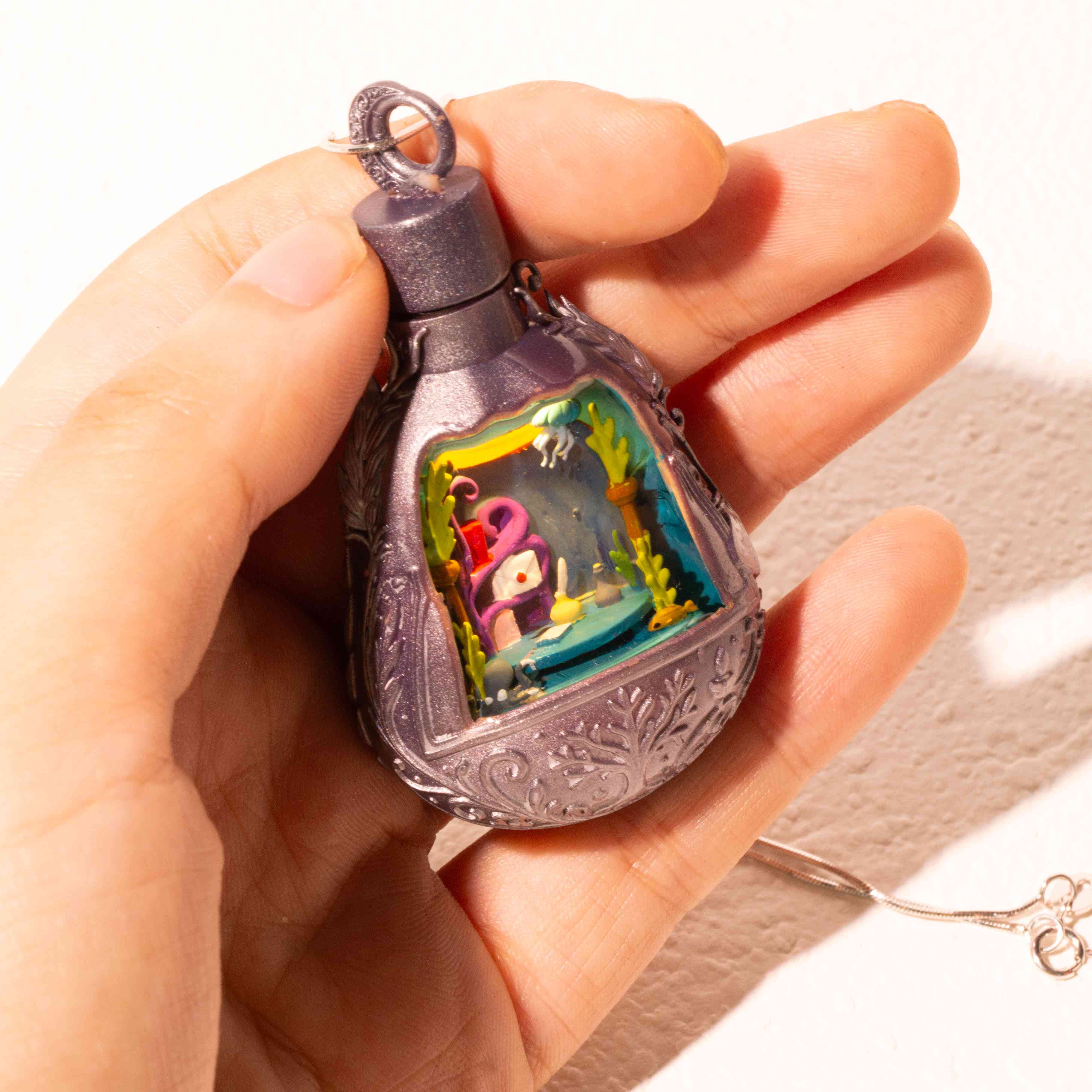 Ocean Dream Nook · Miniature Seascape Resin Necklace