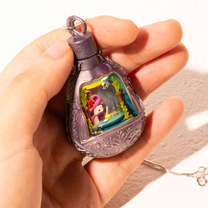 Ocean Dream Corner Necklace - Resin Microscape Seascape Pendant
