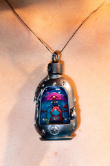 Fortune Cat in Starlit Tent Necklace