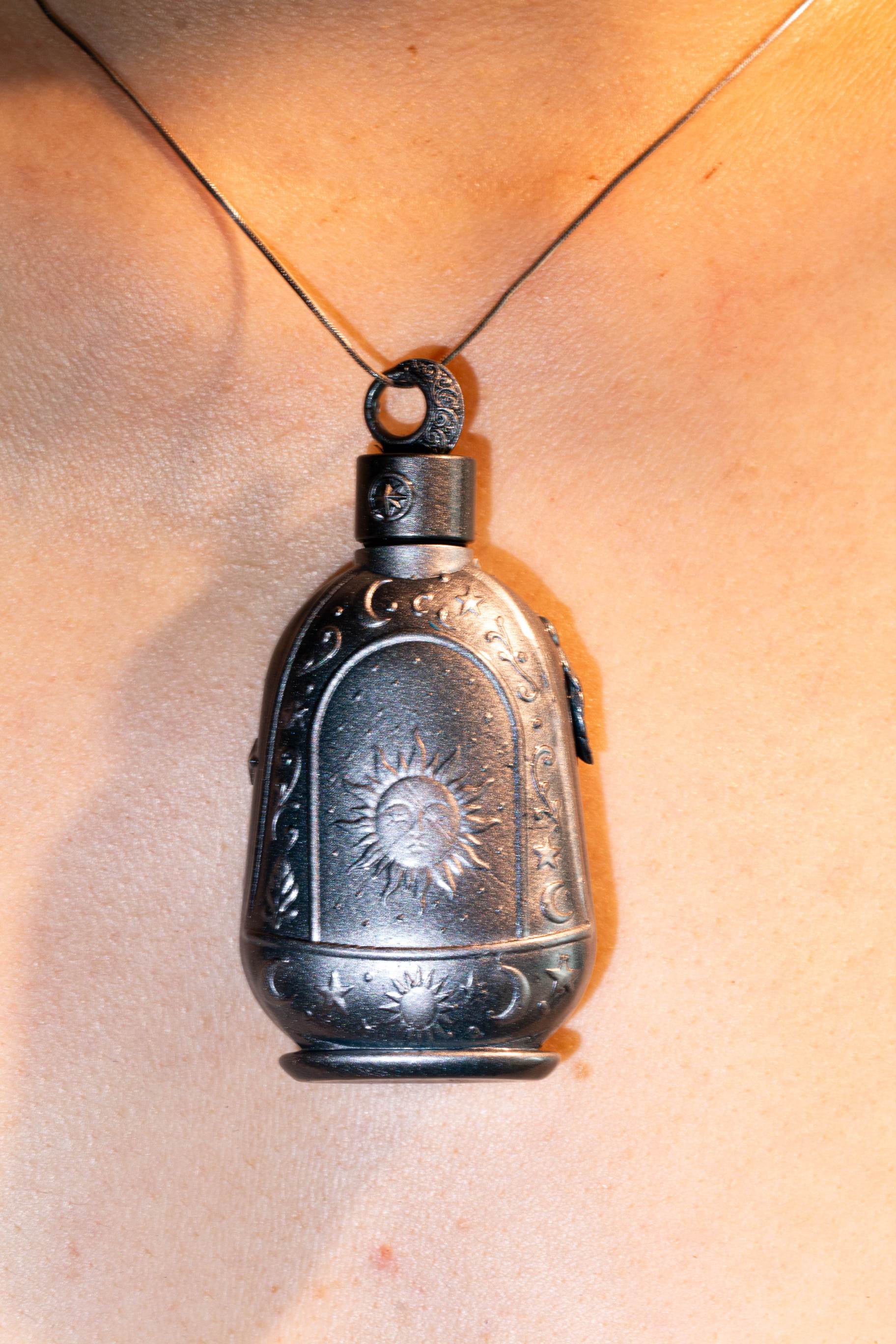 Fortune Cat in Starlit Tent Necklace
